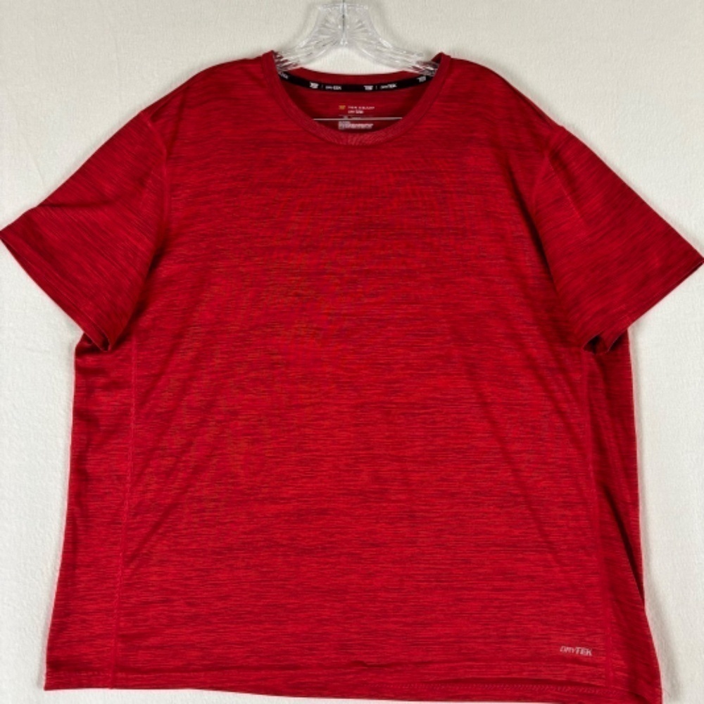 Tek Gear Dry Tek shirt Red, black Blend men's XXL Logo on Bottom Front
